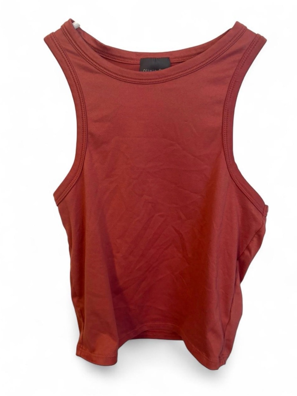 Olivia Rae Terracotta High Neck Cropped Tank Top Size Medium